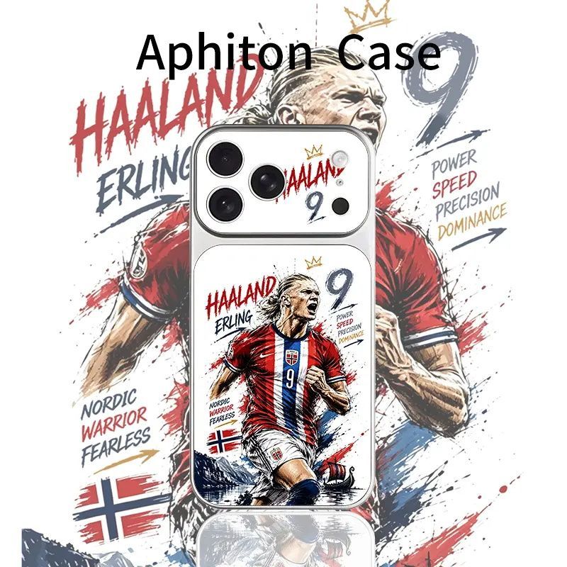 Ốp lưng Messi CR7 Haaland Neymar vẽ tay sketch phong cách thể thao thời trang cho nam giới iPhone 12/13/14/15/16 Pro Max