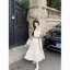 Mùa Hè Siêu Cổ Tích Rời Sling Váy Dài Phong Cách Kỳ Nghỉ Đầm Nữ + Ren Rỗng Kem Chống Nắng Cardigan Bộ Hai Mảnh