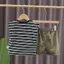 Phong cách mới mùa hè (80-120) Áo Vest sọc bé trai Áo không tay thời trang + Quần yếm hai mảnh