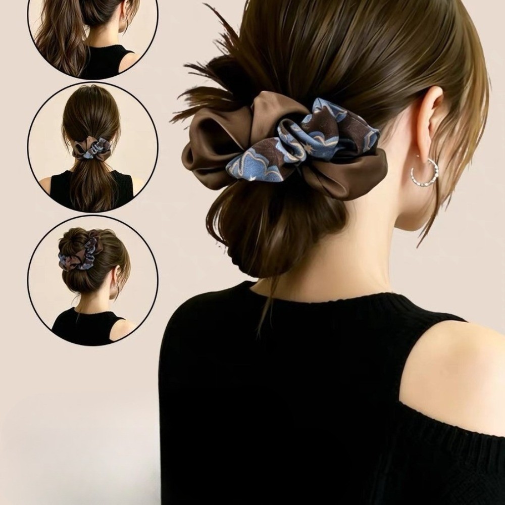 Hululu / Bóng Đầu Scrunchy Tóc Phong Cách Mới Cao Cấp Cảm Giác Đầu Đĩa Hoa Tóc Dụng Cụ Tiện Dụng Đầu Dây Scrunchy Nhẫn Nữ Phụ Kiện Tóc