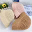 MAKY Buet Mũ Xuân Hè Rỗng Dệt Kim Mũ Màu Trơn Sunhat Người Cá Mũ Thường Ngày Có Thể Gập Lại Mũ Đi Biển VN