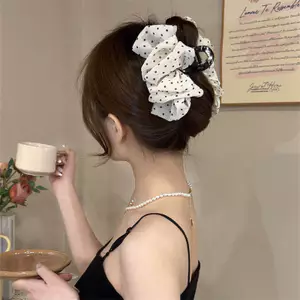 Nơ Nữ Kích Thước Lớn Đầu Lưng Chấm Tính Khí Phong Cách Thanh Lịch Đầu Kẹp Tóc Kẹp Tóc Phong Cách Hàn Quốc Sóng Cá Mập Bóng