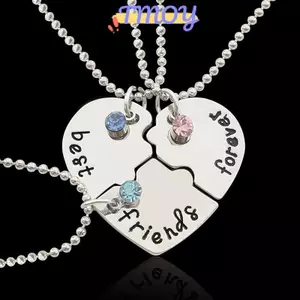 TMOY 3 Cái / bộ Trái Tim Chia Mặt Dây Chuyền Nelace Người Bạn Thân Nhất Bff Tình Bạn Cặp Đôi Nelace Trang Sức Thời Trang TMOY