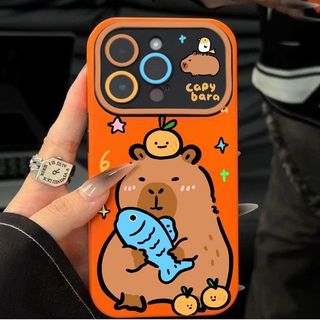 Capybara Dễ Thương Với Cá Thích Hợp Cho iPhone 17 Pro Max Vỏ Bảo Vệ Toàn Diện Silicon Mềm 14 Pro 16 ProMax 12 Pro 15 XR 11 Pro 16 Pro XS Max 13 Pro Matte Chống Sốc