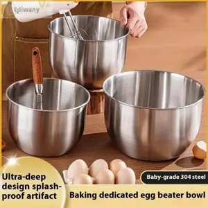 EDIWANY Salad Trứng Đánh Chậu, Bát Trộn Thiết Kế Sâu Hộ Gia Đình, Thép Không Gỉ Chống Bắn Bánh Mì Hộp Đựng Trái Cây Để Nấu Nướng Bánh