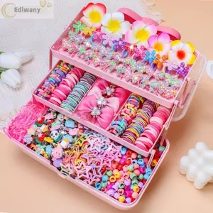EDIWANY 546 Bộ Phụ Kiện Tóc, Nhiều Màu Sắc Không Làm Tổn Thương Tóc Bé Gái Tóc, Nơ Co Giãn Cao Kẹp Tóc Công Chúa Bộ Quà Tặng