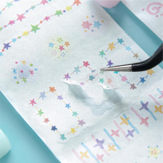 ENWEI 50mm * 2m 1 Cuộn [Dòng tâm trạng đầy màu sắc] Ngôi sao màu chấm bi Candy Swirl Heart Journal Base Trang trí Washi Tape Planner Văn phòng phẩm