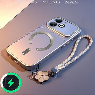 Thích hợp cho Infinix SMART 8 infinix HOT 40i Infinix Spark go 2024 Cuộn dây từ tính loại C mới + Vỏ điện thoại TPU dây dày 0068