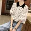 Áo Sơ Mi Voan Chấm Nữ Tay Dài OL Công Sở Áo Sơ Mi