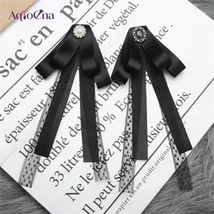 AqToCna Nữ Vintage Ren Nơ Buộc Ne Thắt Thổ Cẩm Cho Áo Sơ Mi Cổ Quần Áo Dropship Trang Trí AqToCna