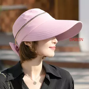 DARON Có Thể Tháo Rời Mũ Chống Nắng Nữ Thời Trang Vành Lớn Nơ Nữ Cycilng Du Lịch Người Cá Mũ