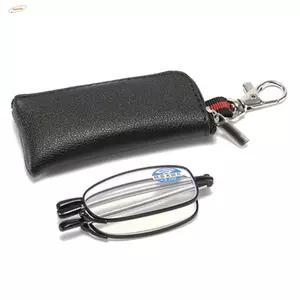 Kính đọc sách gấp ZENZON Màu đỏ di động chống bức xạ + 1.0 ~ + 4.0 Khung nhựa màu đen có túi đựng đồ
