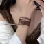 PNPIA-Millard Phong Cách Nâu Nhân Tạo Da Nelace Cho Nữ Vòng Tay Có Thể Điều Chỉnh Đa Năng Choker Eo Dây Xích Trang Sức Hợp Thời Trang