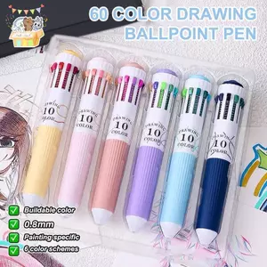 1 Bộ 60 Màu Hoạt Hình Bút Bi Soft Grip Press Bút Viết Nhiều Màu Để Vẽ Viết Văn Phòng Trường Học Supplie Văn Phòng Phẩm ELWW