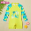 Đồ bơi một mảnh cho trẻ em dành cho bé trai, đồ bơi suối nước nóng dài tay với quần short dài đến đầu gối, bộ đồ lướt sóng