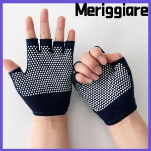 Găng tay tập thể dục MERIGGIARE, Găng tay chống trượt nửa ngón tay nửa ngón chống mài mòn, Găng tay câu cá thể thao Pilates thoáng khí chống trượt Thể thao ngoài trời