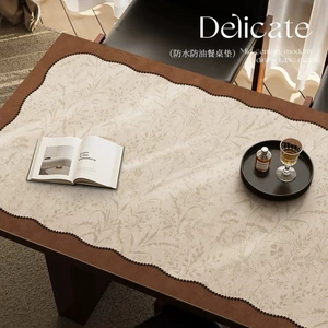 Thảm trải bàn da cổ điển chống nước chống dầu dễ lau bảo vệ bàn ăn bàn trà phòng khách trang trí nhà quán cafe