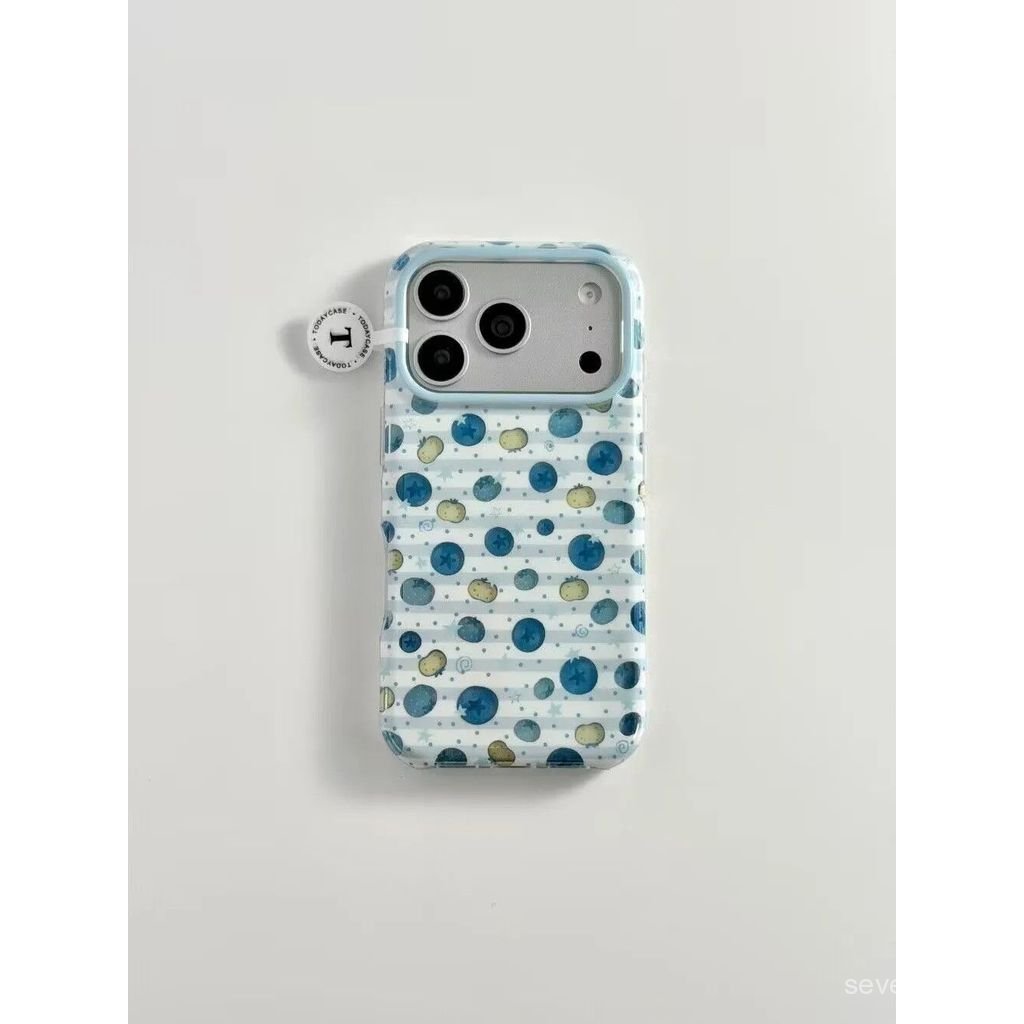 Ốp Điện Thoại Thích Hợp Cho iPhone XS XR 11 12 13mini 14 15 16 17 Pro max Plus Air Polka Dot Stripes Blueberry Vỏ Bảo Vệ Chống Sốc Bao Gồm Tất Cả DKQX