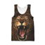 Tiger Lion 3D Nam Tank Top, Animal Gym Street Vest, Áo thun thể hình không tay mềm mại thoáng khí