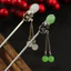 WHX-Antique Kẹp Tóc Giả Hetian Ngọc Hoa Bud Kẹp Tóc Cánh Hoa Kim Loại Hợp Kim Kẹp Tóc Nữ Sườn Xám Hanfu Phụ Kiện Cuộn Phụ Kiện Tóc