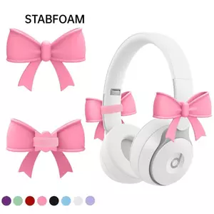 STABFOAM 2 Món Trang Trí Tai Nghe, Phụ Kiện Tai Nghe Silicon, Đa Năng Có Thể Tháo Rời Hình Nơ Quà Tặng Tai Nghe Quyến Rũ Bé Gái