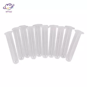 HFTOY 10 chiếc 10ml ống ly tâm vi mô lọ nhựa trong suốt hộp đựng nắp chụp ~