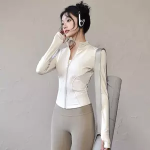 Áo khoác tập Yoga chống tia cực tím mùa hè dành cho nữ Quần áo chống nắng chạy bộ thể thao Quần áo tập thể dục khô nhanh