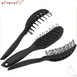 Bàn chải tóc tạo kiểu AFTEROF, Bàn chải gỡ rối bằng nhựa chịu nhiệt lỗ thông hơi cong, Giá 9 hàng Lược Massage da đầu răng rộng chống tĩnh điện