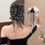 Hoa Nghiền Nhiều Lớp Nơ Lông Tơ Ruy Băng Kẹp Tóc Nữ Thấp Đuôi Ngựa Lấy Kẹp Ba Đầu Cá Mập Kẹp