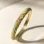 Vòng tay Cloisonne tráng men DONOVANQQ, Vòng tay hoa mạ cổ điển đầy màu sắc, Hợp kim kẽm mới Phong cách dân tộc Dainty Kim cương giả khảm dầu nhúng còng nữ