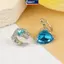 MAKY 2 Chiếc Giả Xuyên Kẹp Bông Tai Tinh Tế Trái Tim Xanh Zircon Bule Tai Còng Sụn Tai Dành Cho Nữ Trang Sức Thời Trang Quà Tặng VN