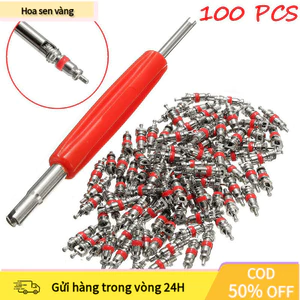 【24H】100 Chiếc Xe Tải Thay Thế Lốp Van Thân Lõi (Có Cờ Lê) Chất Liệu Kim Loại, Độ Bền Cao, Giá Rẻ, Thông Dụng