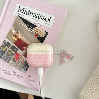 Mặt dây chuyền hình trái tim hồng + giai điệu cho Airpods 1 / 2 3 Pro Pro Pro2 Airpods4 Bộ tai nghe Vỏ bảo vệ Bluetooth không dây Air Pods Pro 3 4 Vỏ bảo vệ tai nghe
