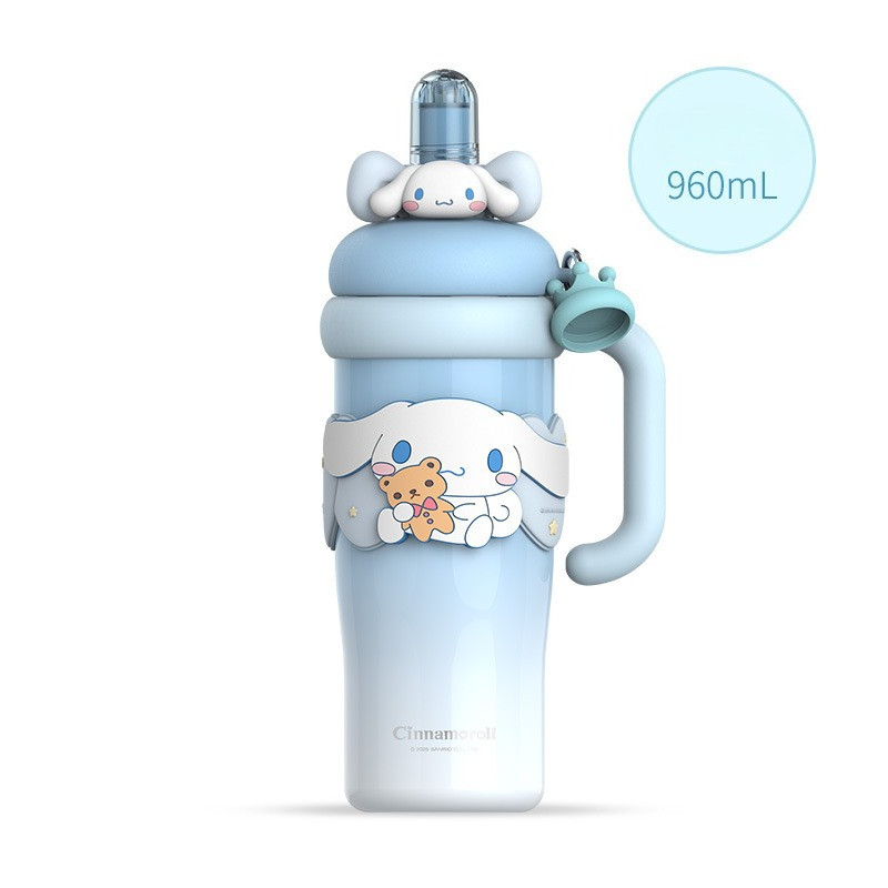Cốc Cách Nhiệt Sanrio Kuromi Với Dung Tích Lớn Đá Viên Cốc Cho Bé Gái 2025 Mẫu Mới Học Sinh Ống Hút Bình Nước Uống Đôi Cốc Giữ Nhiệt