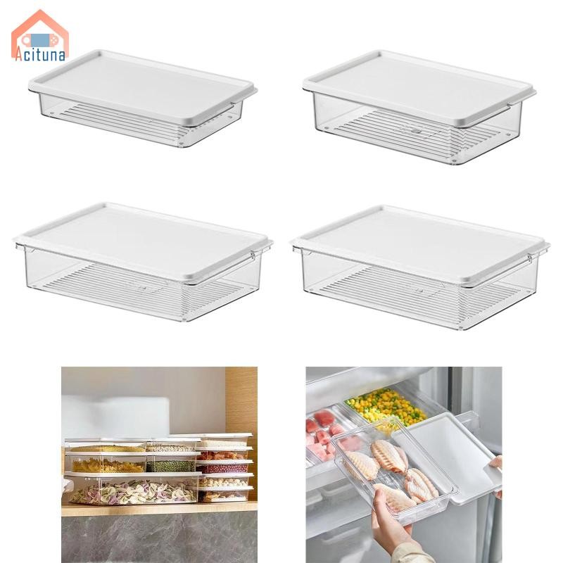 Hộp Đựng Thực Phẩm Cho Tủ Lạnh Có Nắp Trái Cây Có Thể Xếp Chồng Tủ Đông Di Động Hộp Đựng Rau Nhà Bếp Salad Hạt