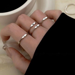 Nhẫn bạc thời trang Hàn Quốc có chữ A-Z, phù hợp làm quà tặng và nhẫn cặp đôi