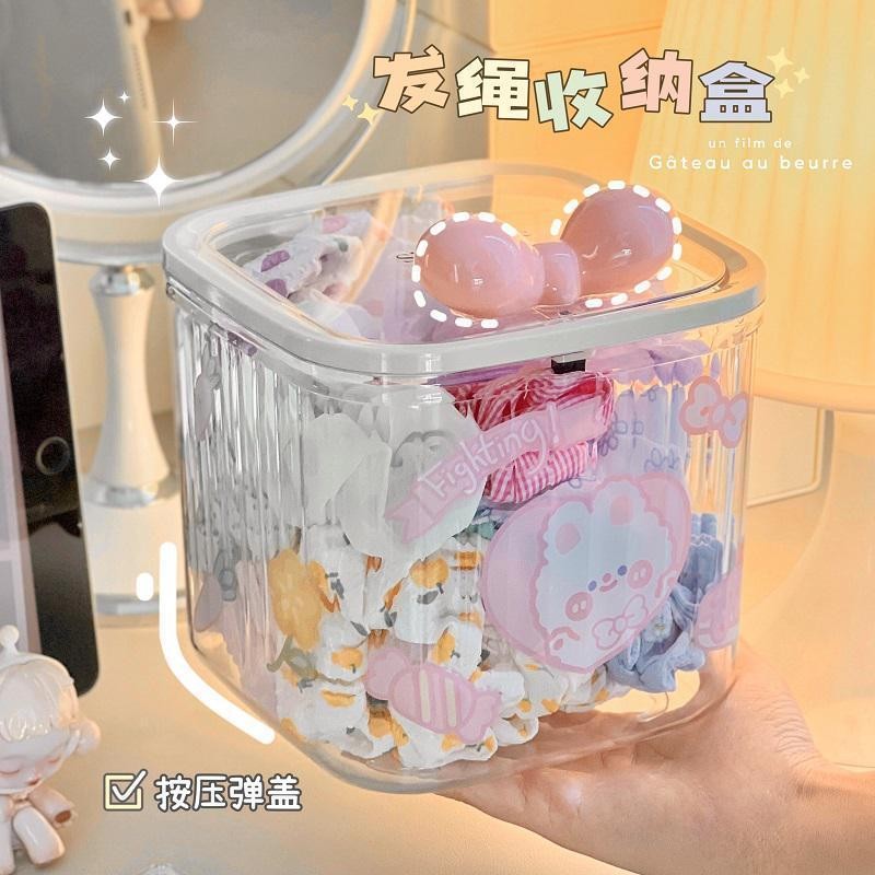 Để Bàn Trong Suốt Di Động Hộp Bảo Quản Kẹp Tóc Phụ Kiện Tóc Trong Suốt Chống Thấm Nước Chống Bụi Trẻ Em Hộp Bảo Quản Dung Tích Lớn Có Nắp