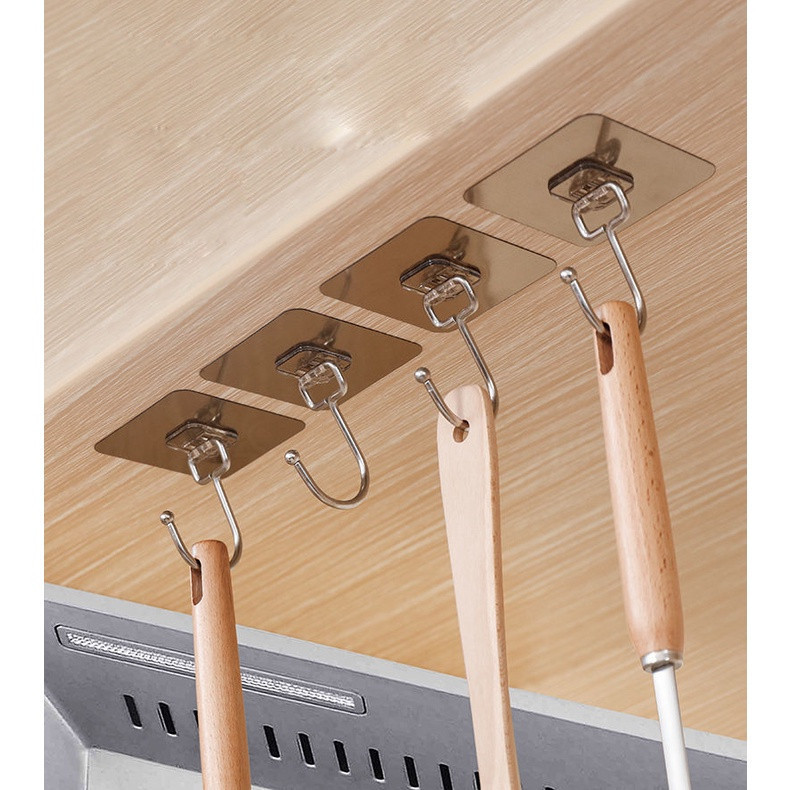 Móc dán tường chịu lực siêu dính treo đồ, vật dụng đa năng tiện ích inox 304