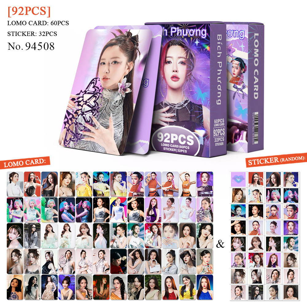 92 Cái / hộp Ngôi Sao Việt Nam EM XINH SAY HI BichPhuong Lomo Cards ...