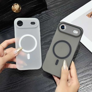Ống điện thoại cứng PC trong suốt siêu mỏng từ tính cho iPhone 17 Air 16 15 14 13 12 11 Pro Max 14 15 Plus Ống sau trong suốt