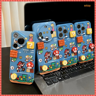 Anime Nhật Bản Mario Mario Mario Mario Mario Mario iPhone Vỏ Bảo Vệ Ba Chiều Khối Nấm Đứng Thích Hợp Cho iPhone16 15