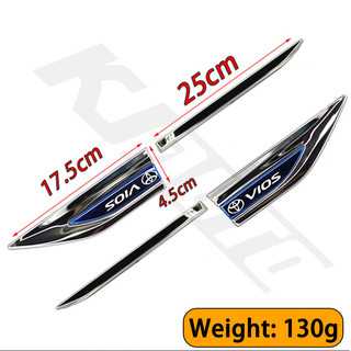 2 Chiếc Toyota Vios Xe Huy Hiệu Bên Cửa Fender Dán Kim Loại Xe Dán (Phải + Trái) Thép Không Gỉ Kim Loại Thân Logo Miếng Dán Cho Vios Ncp 150 AC100 XP150 Xp90 XP40 Ngoại Thất