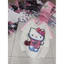 Bộ quần áo bé gái 6-15 tuổi, Set áo cotton Kitty quần sooc bò jean cho bé gái 15-45kg