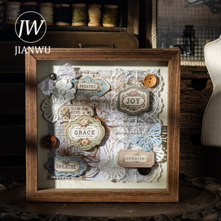 JIANWU Hoa Thêu Series Vintage Hoa Nhãn Giảm Phong Cảnh Chất Liệu Cắt Dán Sáng Tạo DIY Tạp Chí Văn Phòng Phẩm