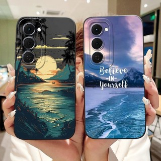 Dành Cho Tecno Spark 40 Pro + 40Pro KM6 KM7 Thời Trang Mới Dusk Bãi Biển Tranh Vỏ Spark40 Pro Plus Bảo Vệ Ống Kính Silicon Mềm Vỏ Điện Thoại