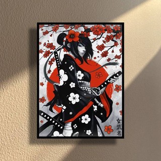 Tranh mực Nhật Bản, Đấu tay đôi Samurai, trích dẫn nổi tiếng, áp phích, phong cảnh du lịch đẹp, ronin, vải, nghệ thuật treo tường nhà cửa, tranh tường, trang trí phòng
