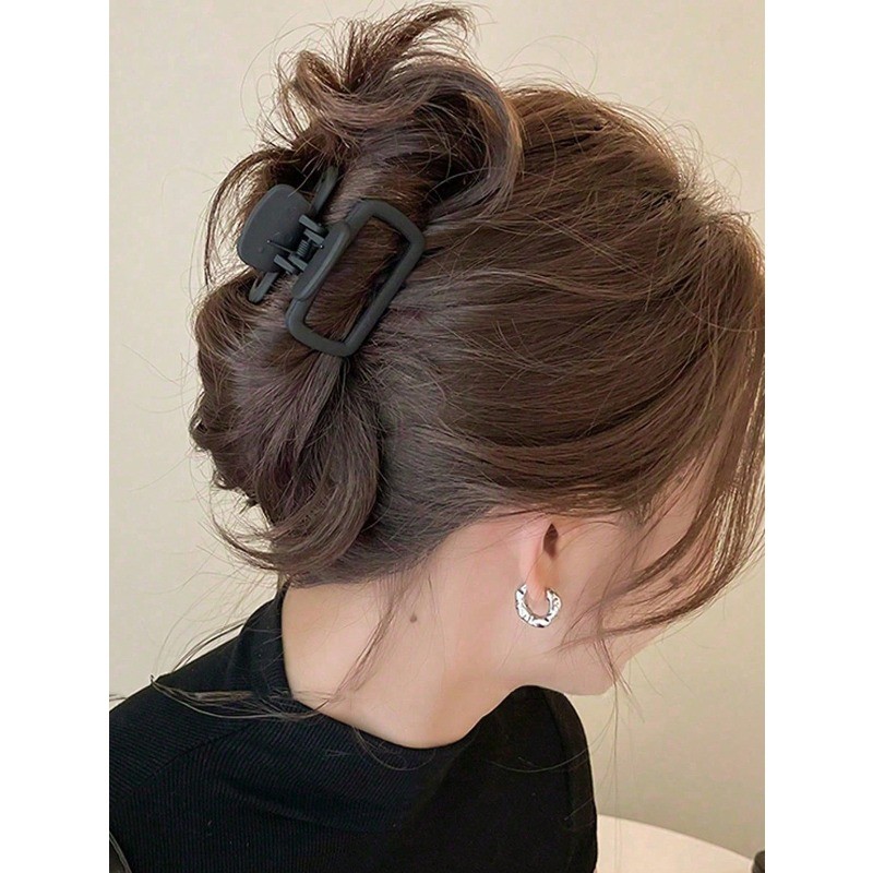 Móng vuốt tóc màu trơn đen trắng nâu, kích thước 5cm, nhẹ nhàng và thanh lịch cho phụ kiện tóc hàng ngày