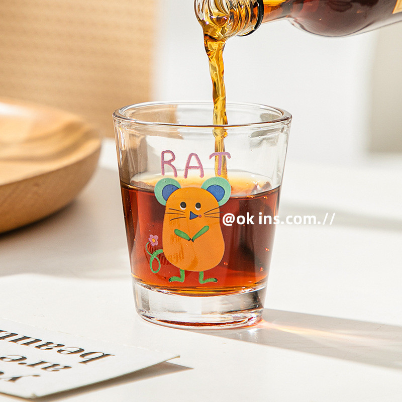 Hoạt Hình Hoạt Hình Thủy Tinh Shochu Thủy Tinh Hộ Gia Đình Hai Hoặc Hai Nhỏ Rượu Ly Sáng Tạo Cốc Rượu Một Sip Thủy Tinh Mini Sake Thủy Tinh Trắng Rượu Thủy Tinh IV65