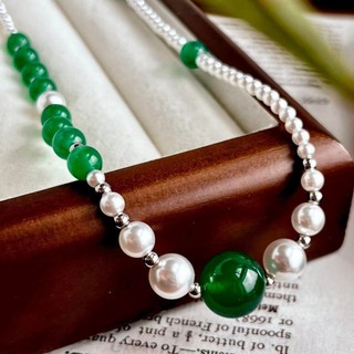 [N1064] Vòng Cổ Dây Chuyền Ngọc, Chuỗi Hạt Ngọc Trai Nhân Tạo Trắng Xanh, Sang Trọng Cho Nữ - DAISYN