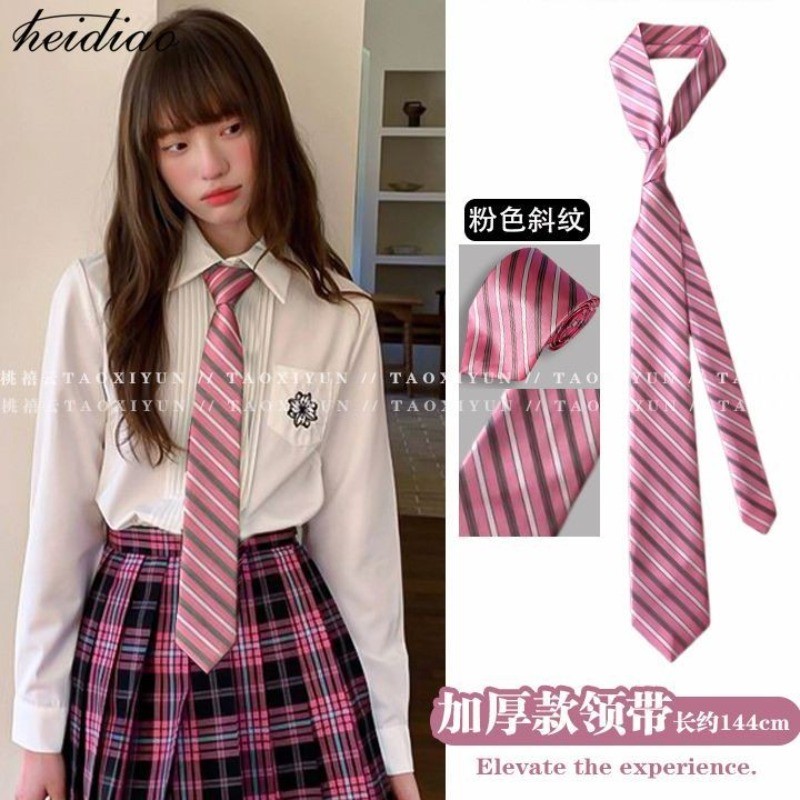 Cà vạt nữ phong cách Hàn Quốc sọc, phù hợp làm đồng phục và thắt nơ